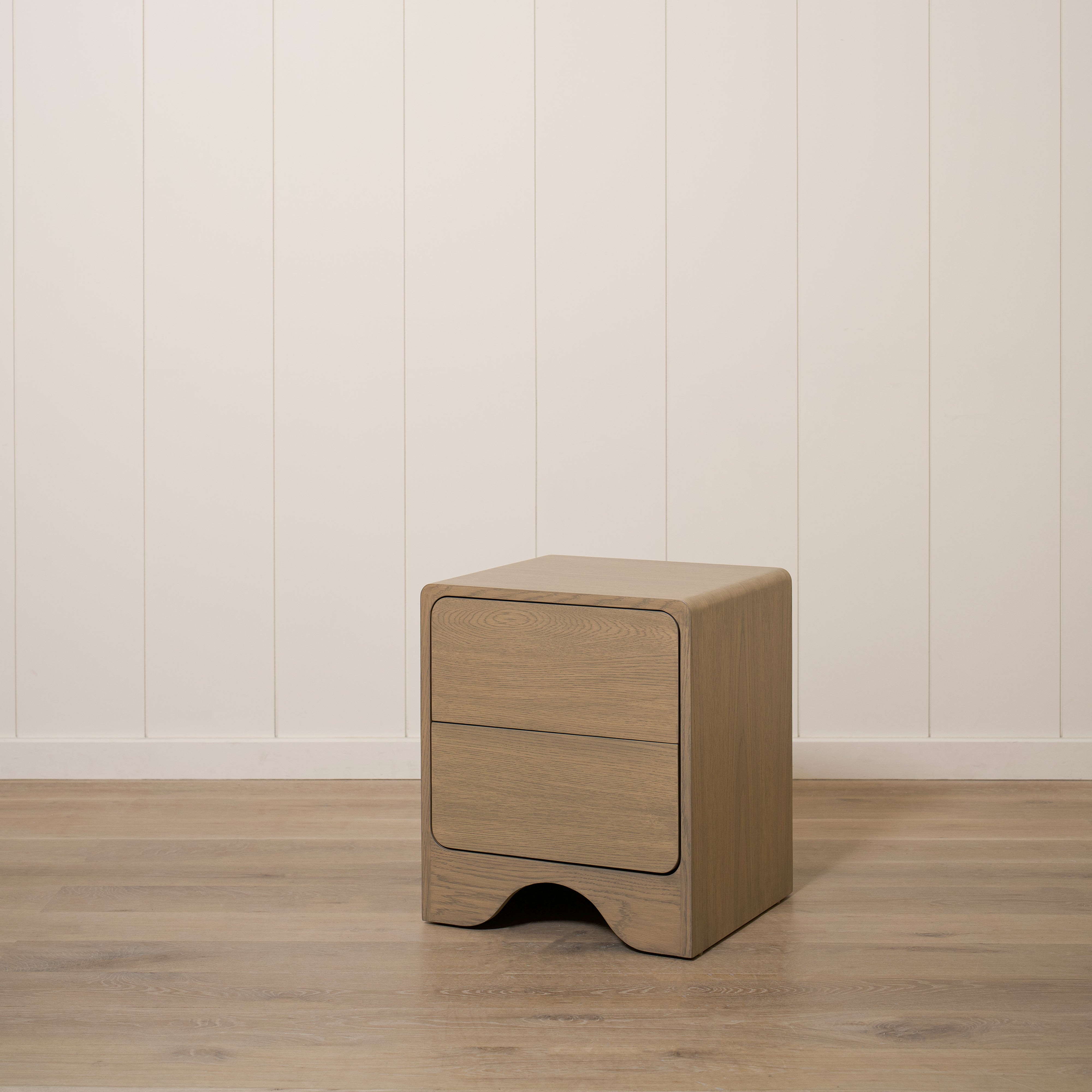 As Shown: 20"L x 18"D x 23"H | Material: Solid Oak | Finish: Hazel  | Push Open Mechanism