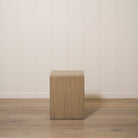 As Shown: 20"L x 18"D x 23"H | Material: Solid Oak | Finish: Hazel  | Push Open Mechanism