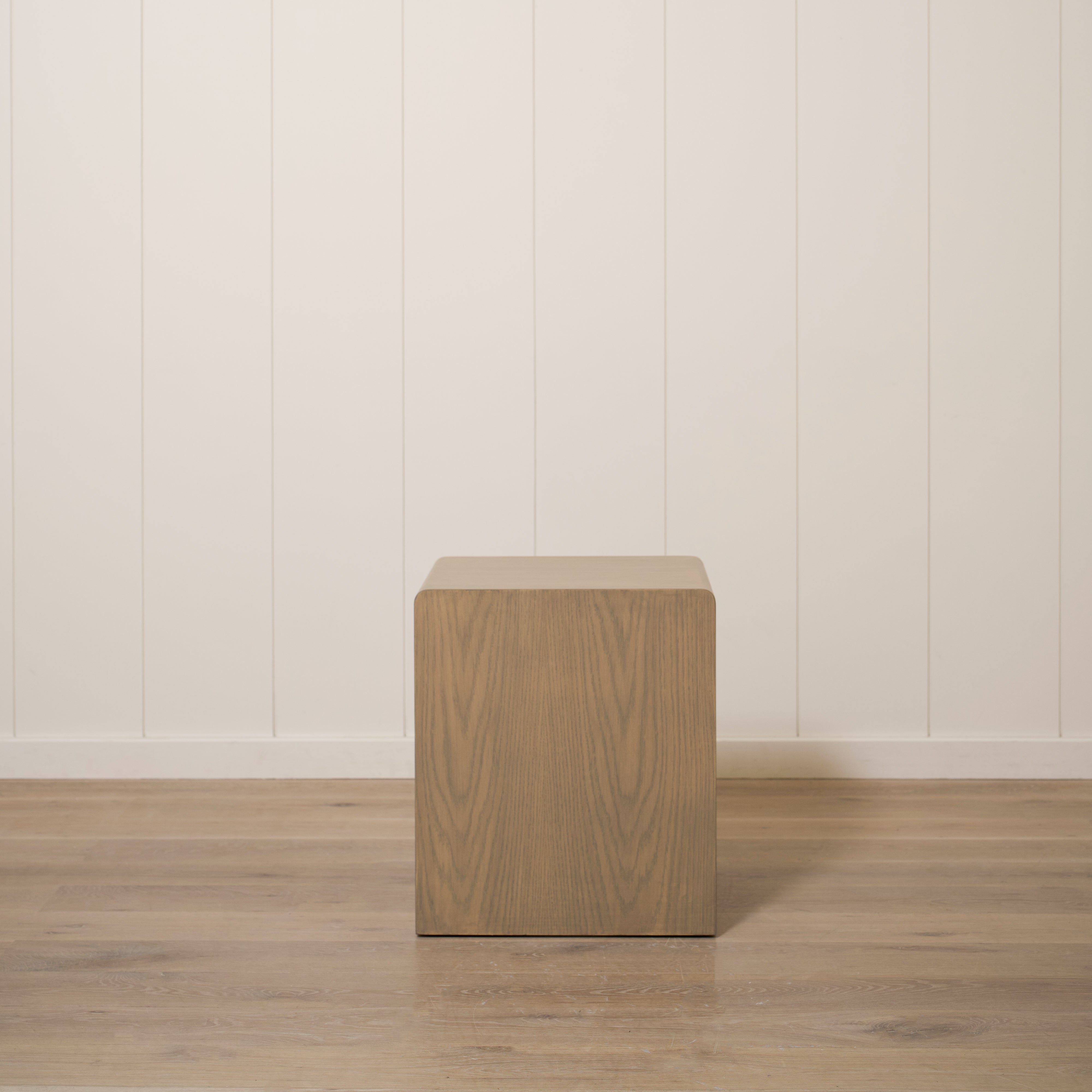 As Shown: 20"L x 18"D x 23"H | Material: Solid Oak | Finish: Hazel  | Push Open Mechanism