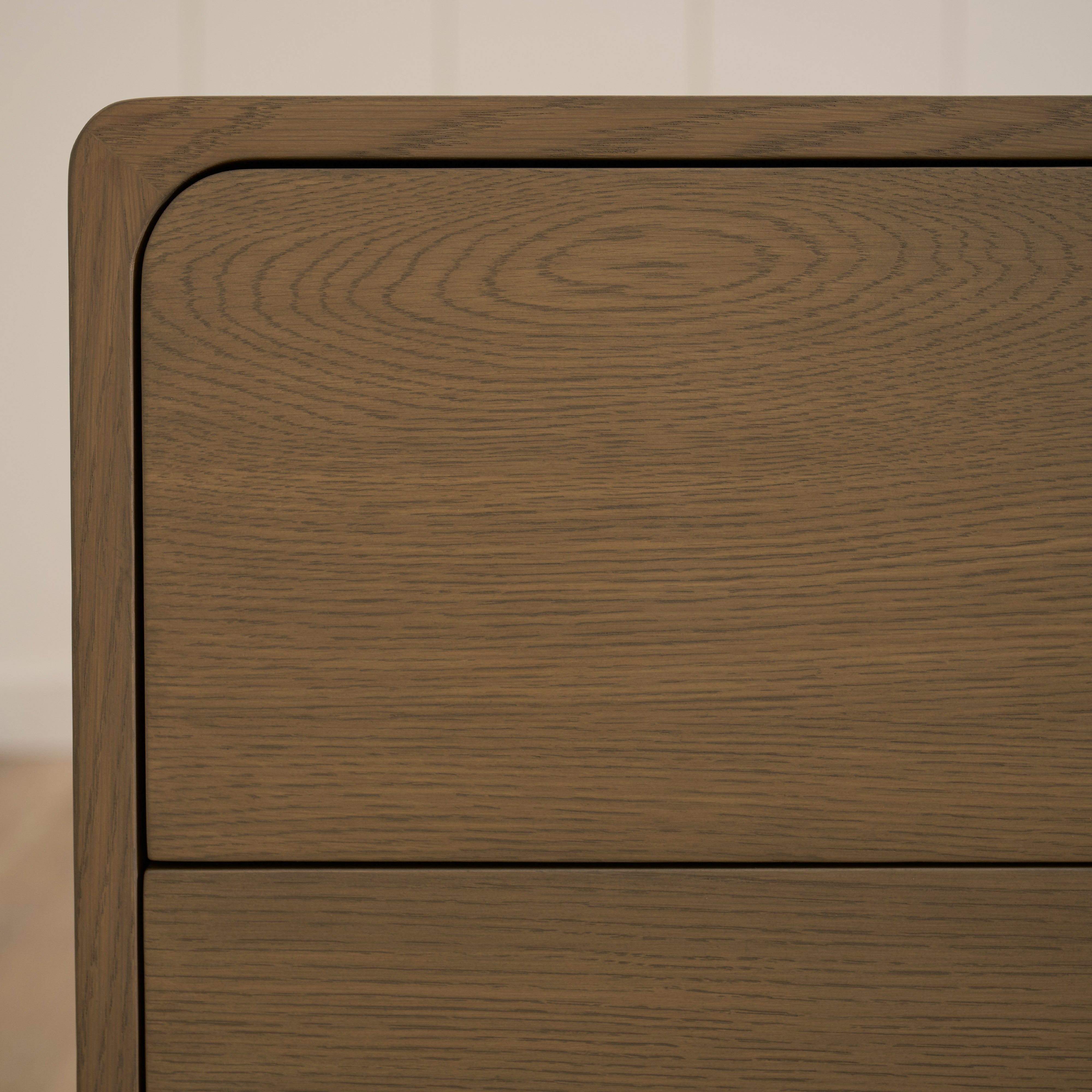 As Shown: 20"L x 18"D x 23"H | Material: Solid Oak | Finish: Hazel  | Push Open Mechanism