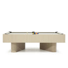 As Shown:  105”L x 62.5”D x 33”H | Material: Solid and Engineered Oak | Finish: Sand & Black Pockets