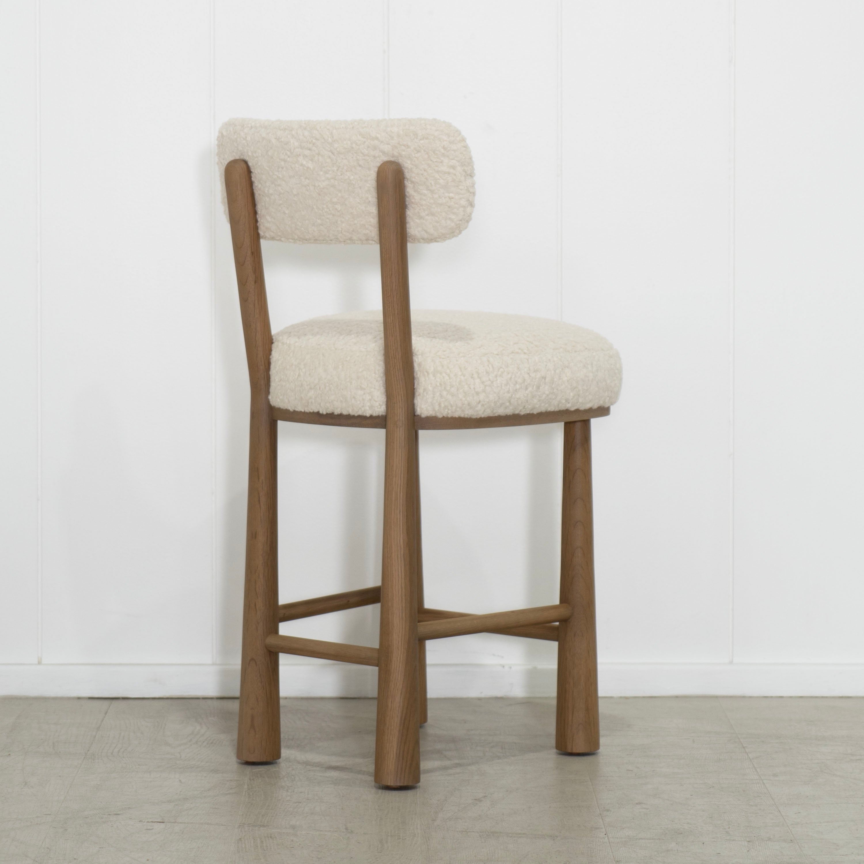 As Shown: in Sheepskin Ivory.Oak finished in Chestnut.