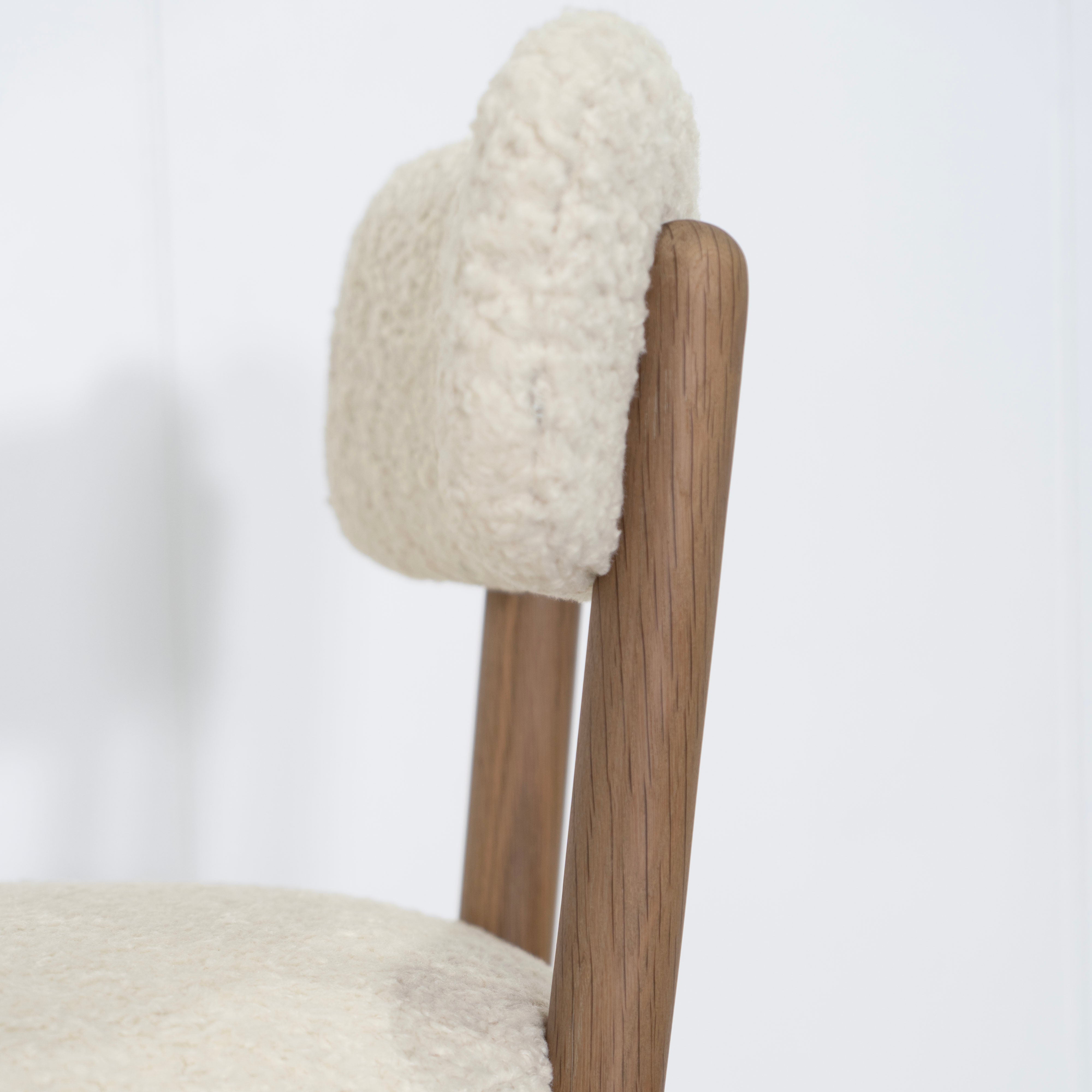 As Shown: in Sheepskin Ivory.Oak finished in Chestnut.