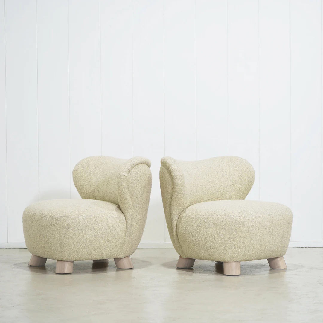 As Shown in Berber Natural, legs finished in Sand.
