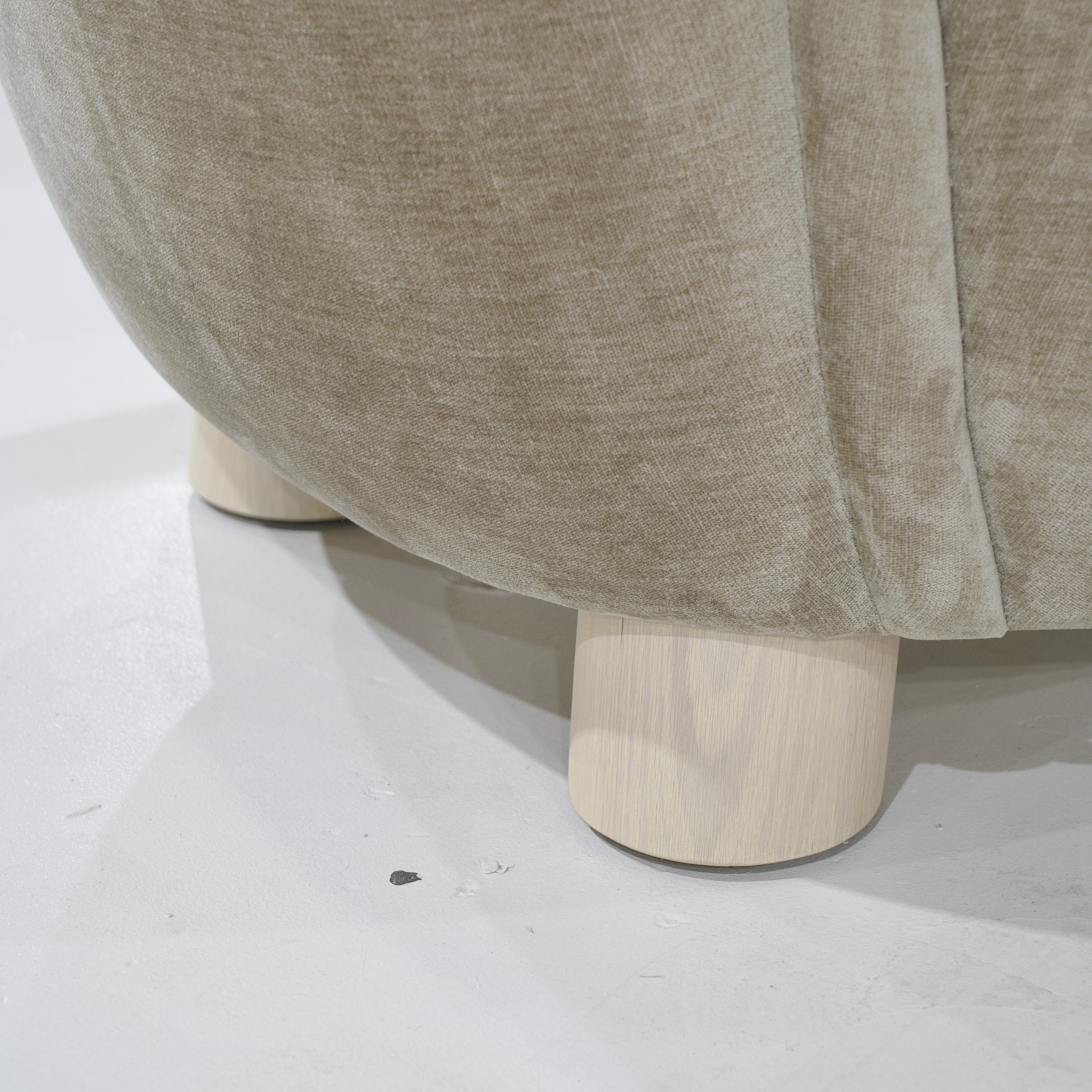 As Shown in Canyon Chestnut, legs finished in Sand.