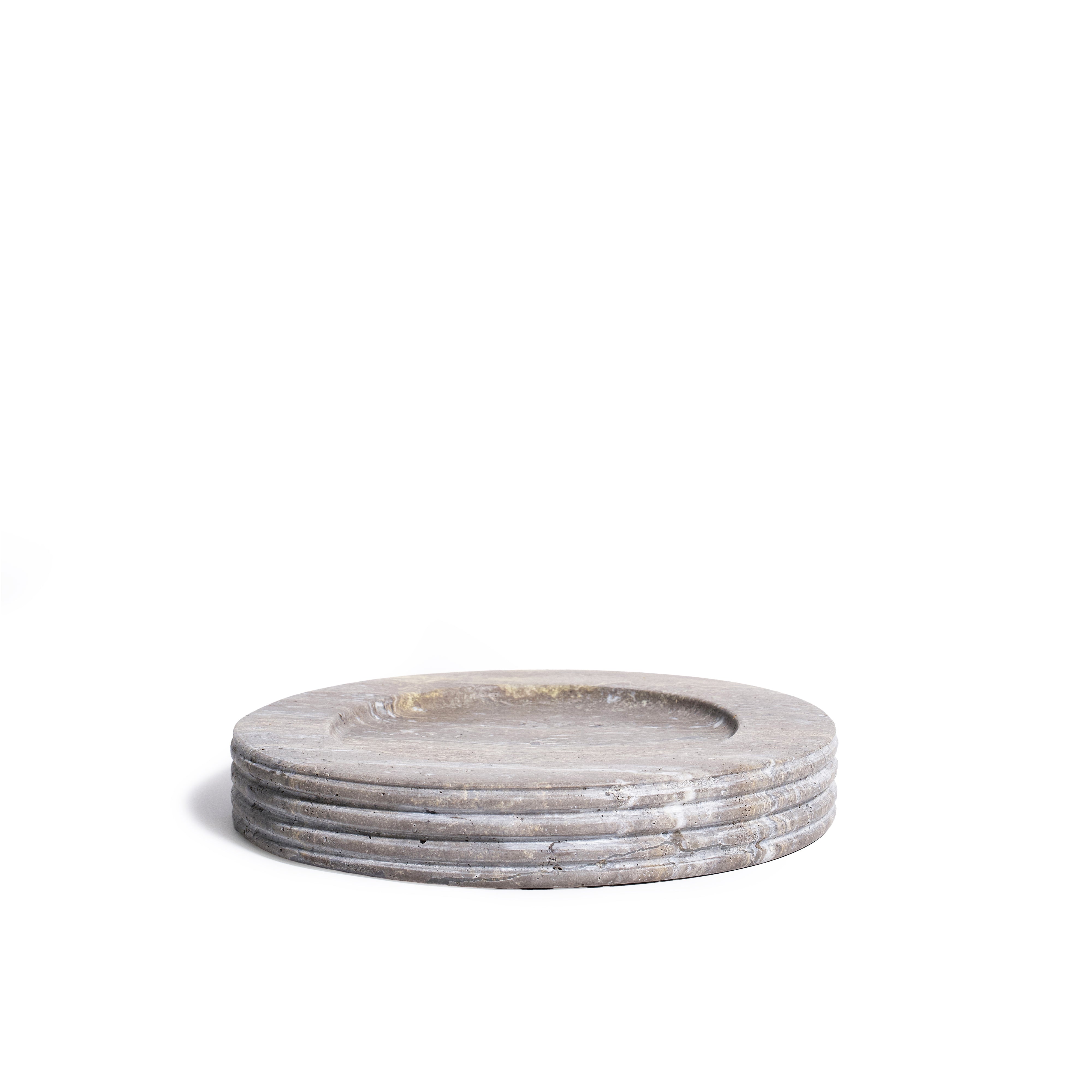 As Shown in Large, Silver Grey Travertine