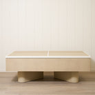 As Shown: 84”L x 65”D x 32.5”H | Finish: Sand & Figueroa lines