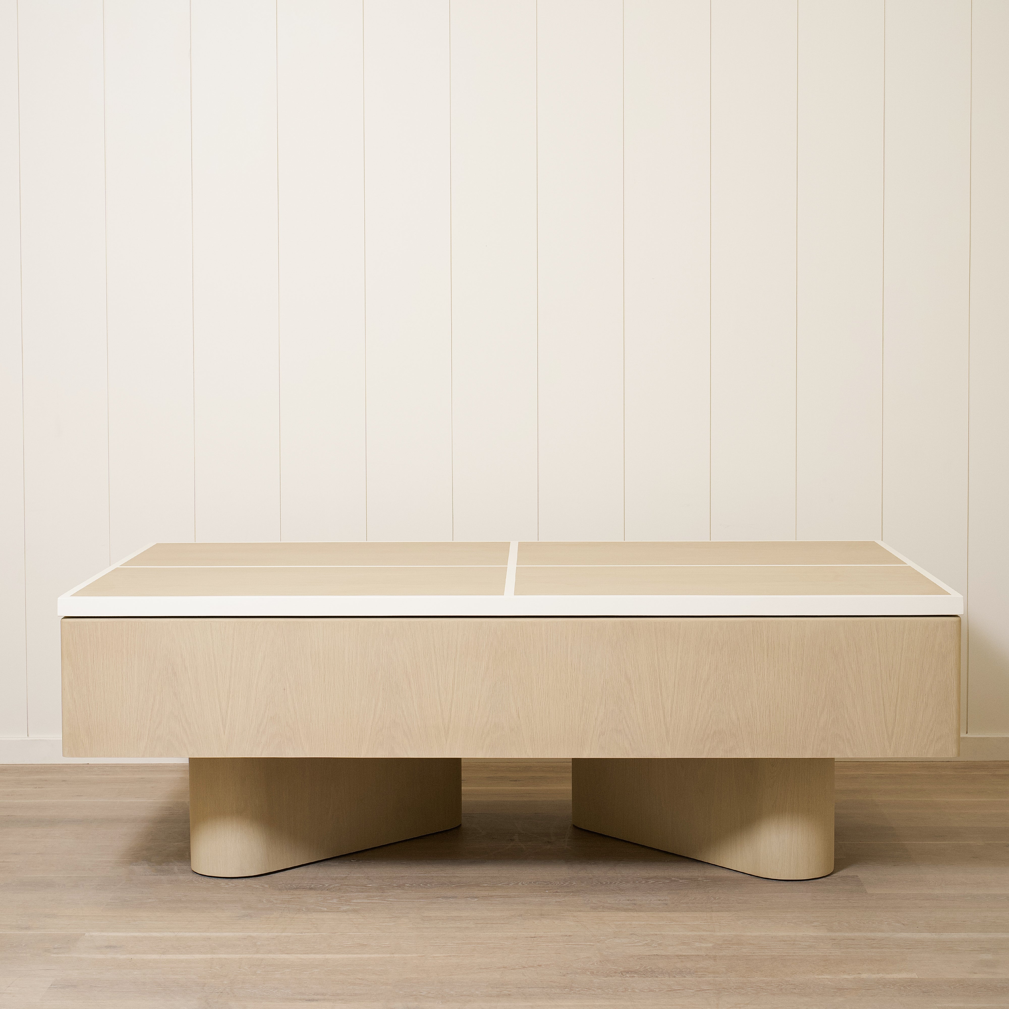 As Shown: 84”L x 65”D x 32.5”H | Finish: Sand & Figueroa lines