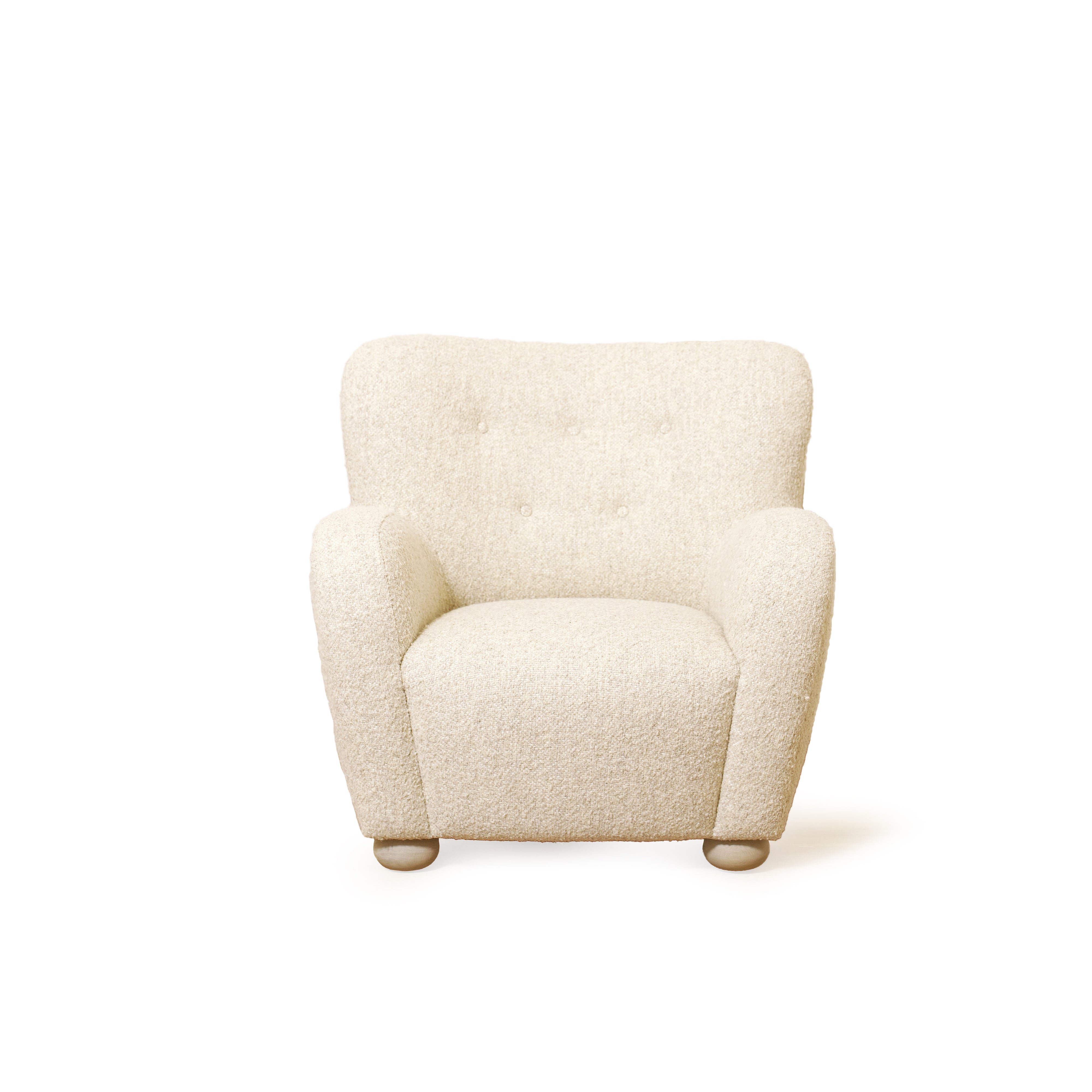 As shown upholstered in Berber Natural, legs in Sand finish
