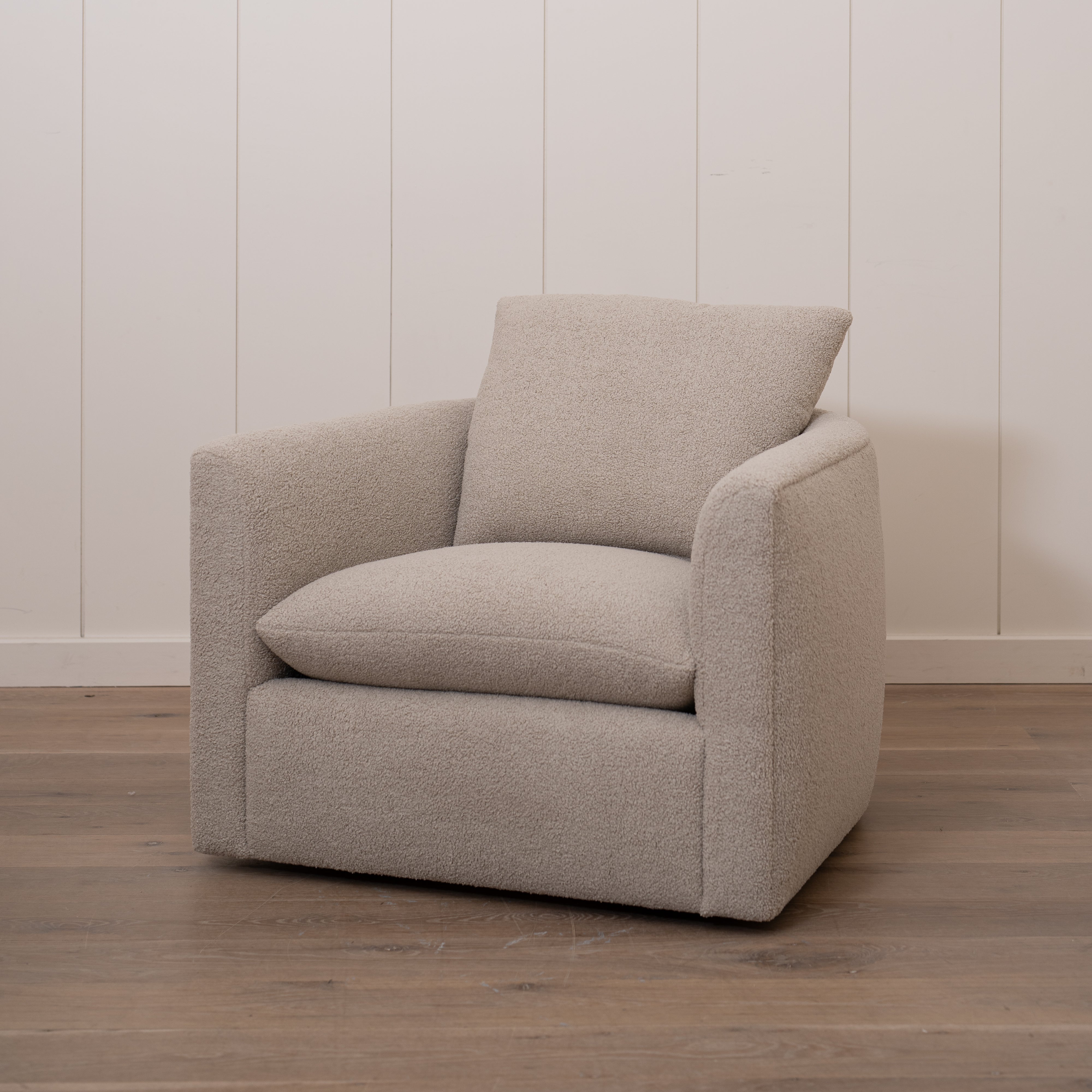 As Shown: McGrath M Chair-35"W x 35"D x 33"H | Style: Upholstered | Fabric: Peak Taupe