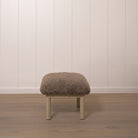 As Shown: 29"W x 22"H x 18"H | Fabric: Shearling | Material: Solid & Engineered Oak | Finish: Sand