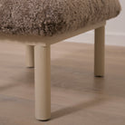 As Shown: 29"W x 22"H x 18"H | Fabric: Shearling | Material: Solid & Engineered Oak | Finish: Sand
