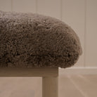 As Shown: 29"W x 22"H x 18"H | Fabric: Shearling | Material: Solid & Engineered Oak | Finish: Sand
