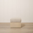 As Shown: 21"L x 21"D x 18"H | Fabric: Peak Taupe | Material: Solid & Engineered Oak | Finish: Sand