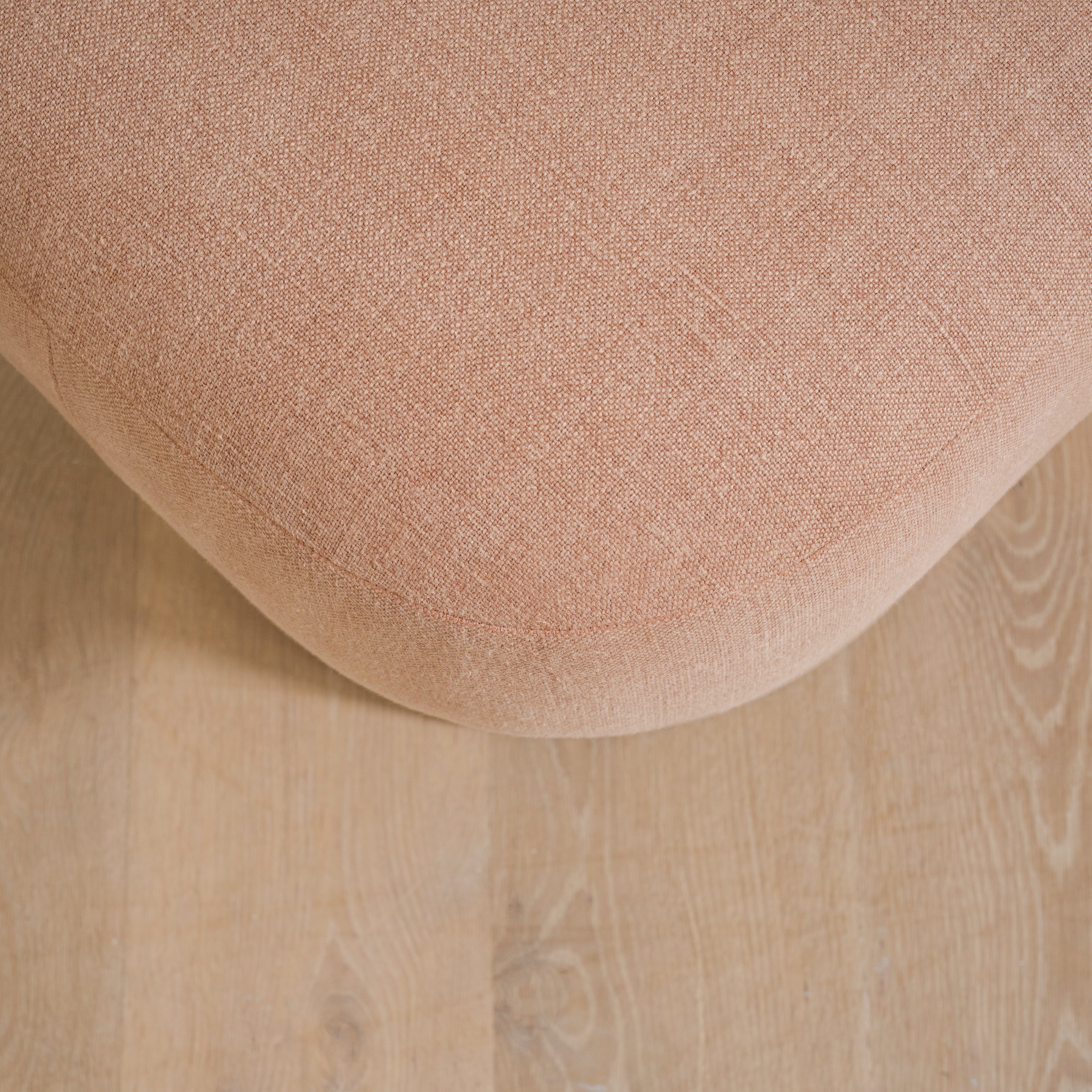 As Shown: 20"L x 20"D x 18"H | Fabric: Granby Clay | Material: Solid & Engineered Oak | Finish: N/A