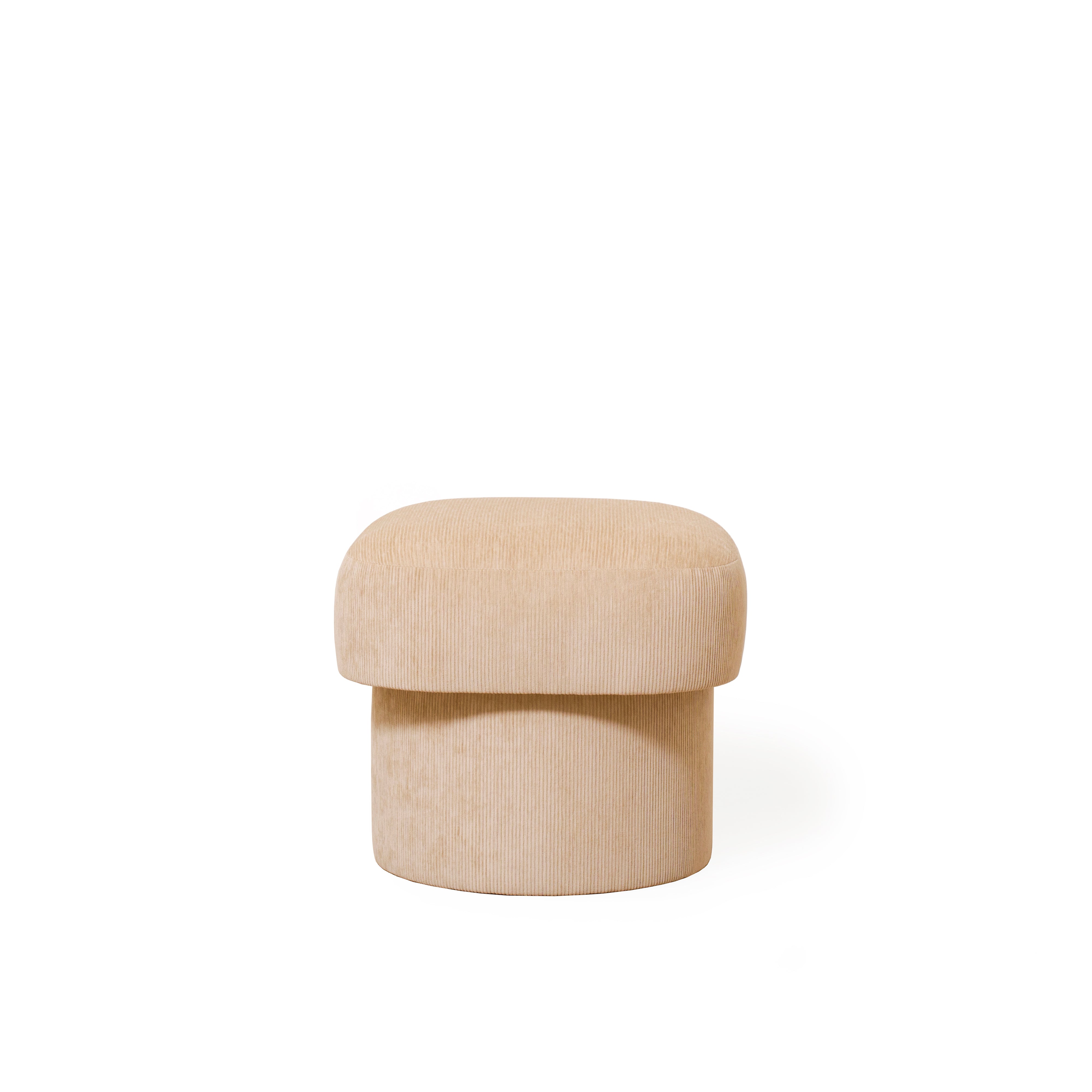 As Shown: 20"L x 20"D x 18"H | Fabric: Mila Cashew | Material: Solid & Engineered Oak | Finish: N/A