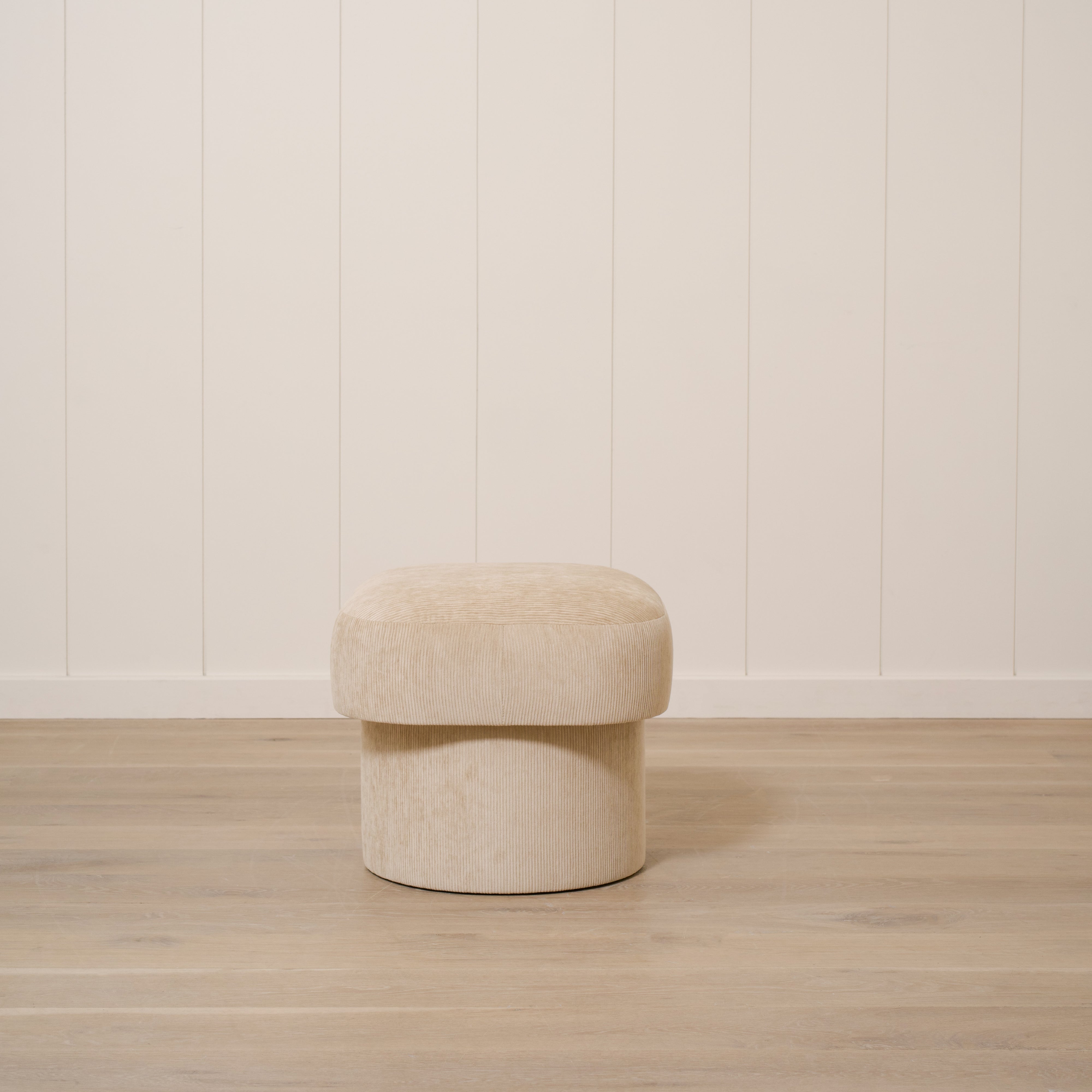 As Shown: 20"L x 20"D x 18"H | Fabric: Mila Cashew | Material: Solid & Engineered Oak | Finish: N/A