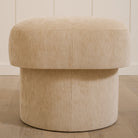 As Shown: 20"L x 20"D x 18"H | Fabric: Mila Cashew | Material: Solid & Engineered Oak | Finish: N/A