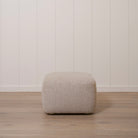 As Shown: 26"L x 26"D x 18"H | Fabric: Berber Taupe | Material: Solid & Engineered Oak | Finish: Sand