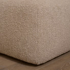 As Shown: 26"L x 26"D x 18"H | Fabric: Berber Taupe | Material: Solid & Engineered Oak | Finish: Sand