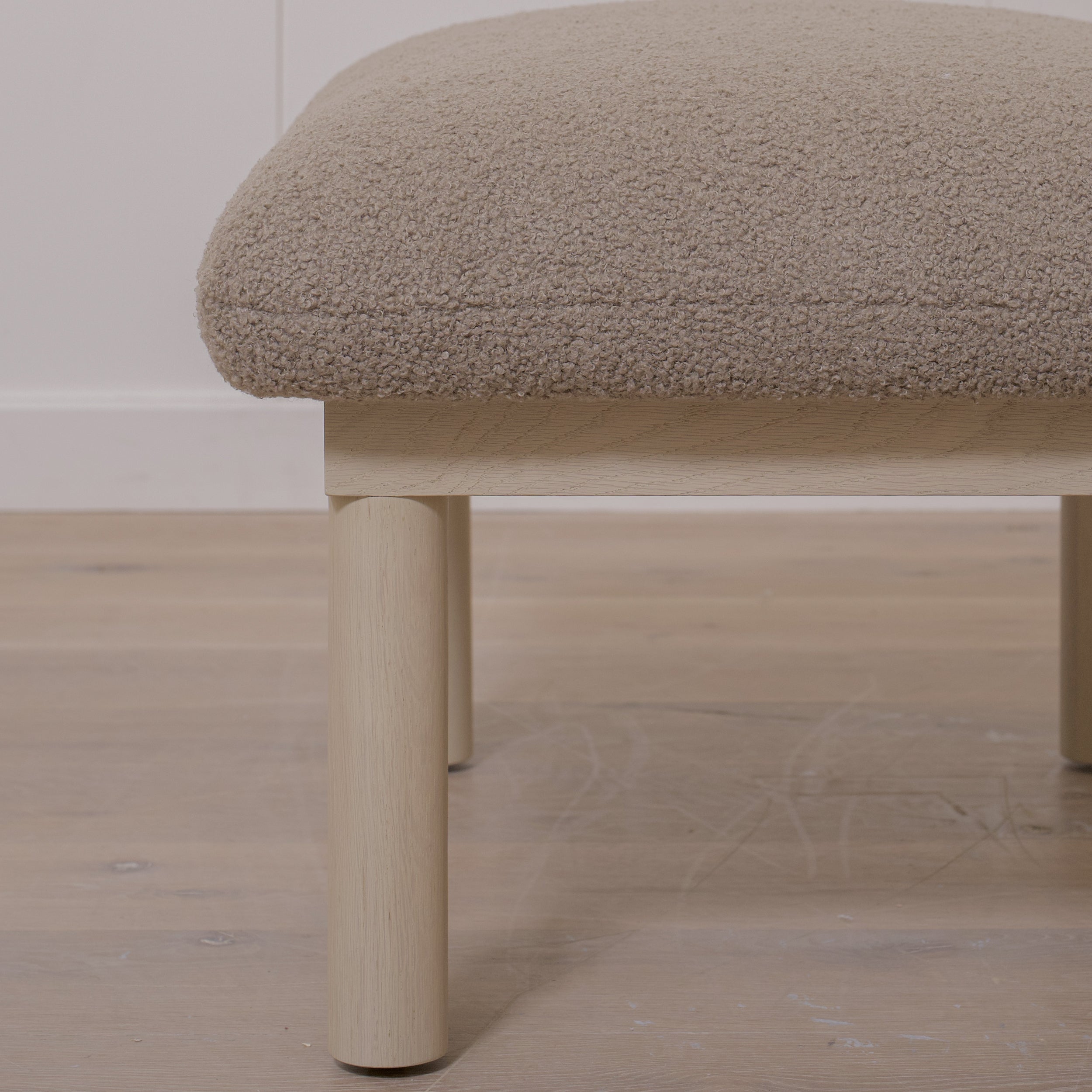 As Shown: 29"W x 22"H x 18"H | Fabric: Peak Taupe | Material: Solid & Engineered Oak | Finish: Sand