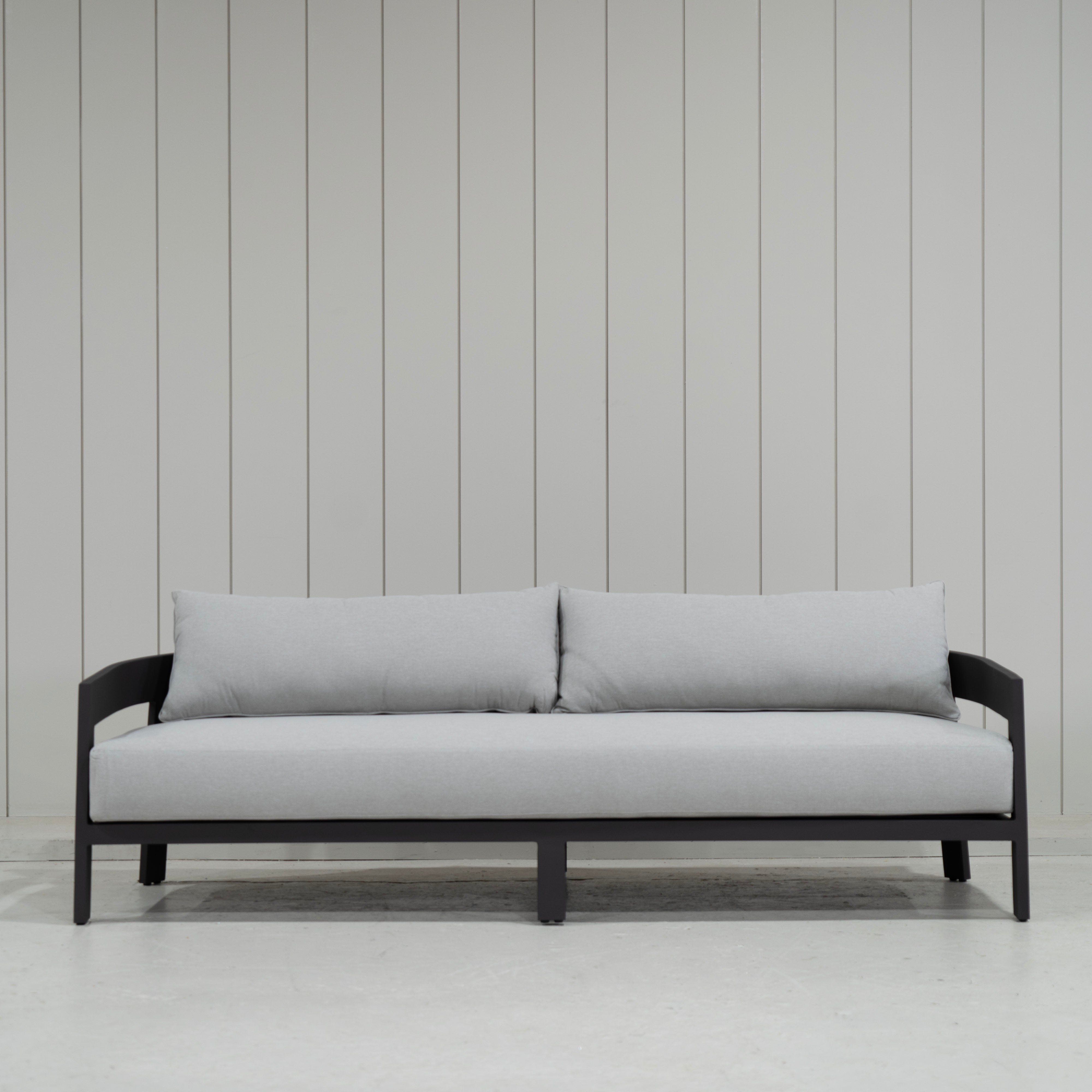 As Shown: in Vena Grey fabric.