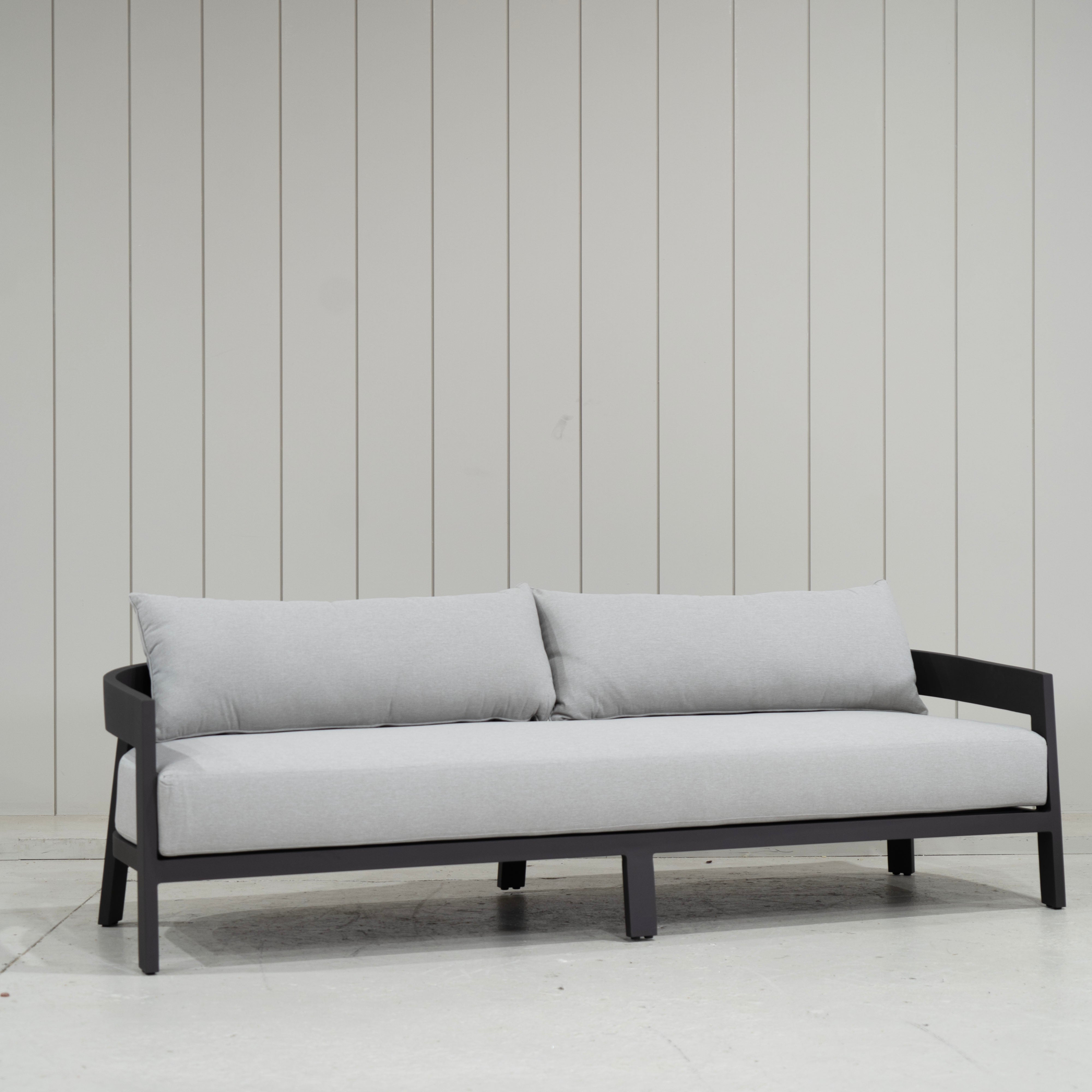 As Shown: in Vena Grey fabric.