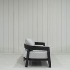 As Shown: in Vena Grey fabric.