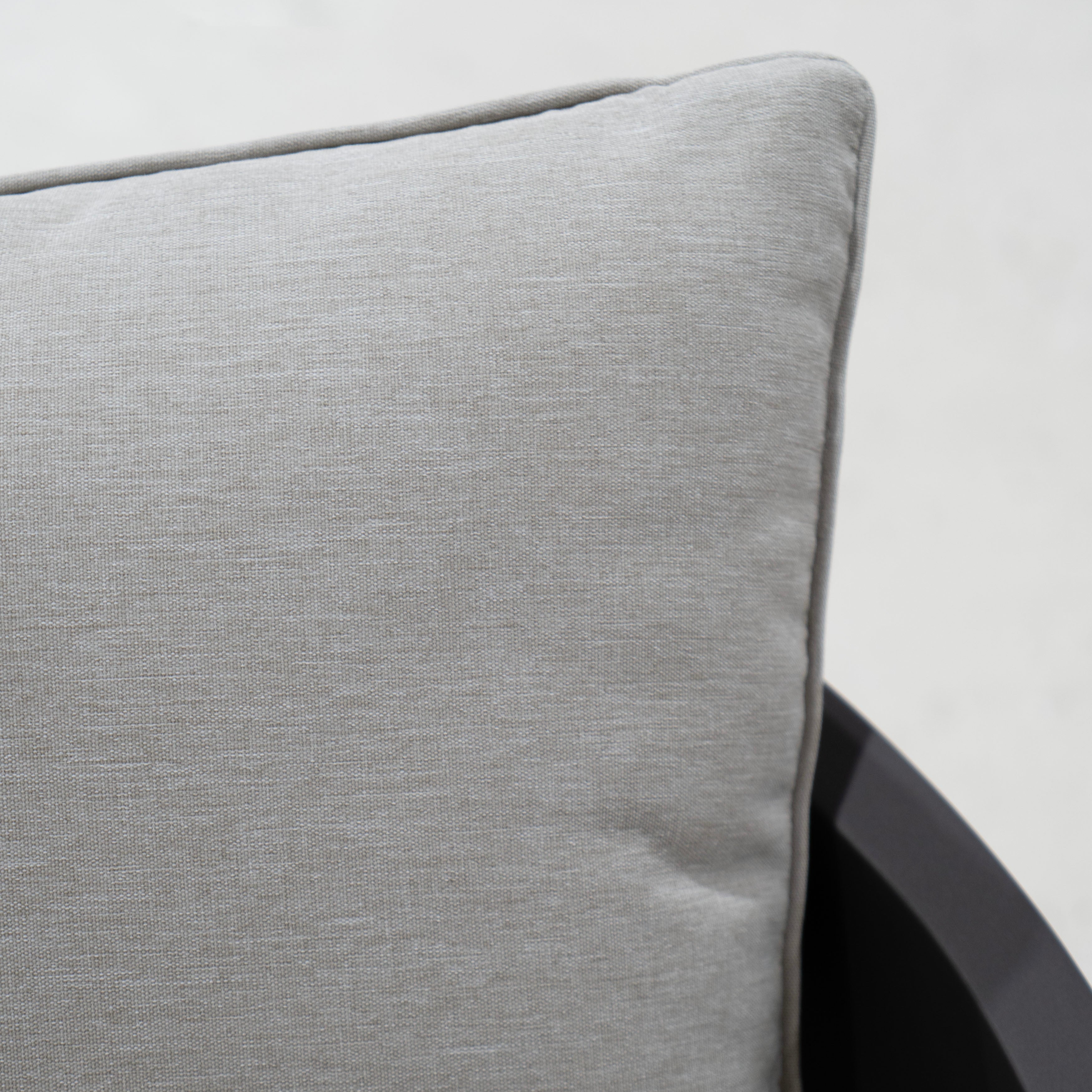 As Shown: in Vena Grey fabric.