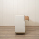 As Shown: Variant 3: (Body) Ash wire brushed in EdgeComb, (Base) Oak stained in Sand,Small