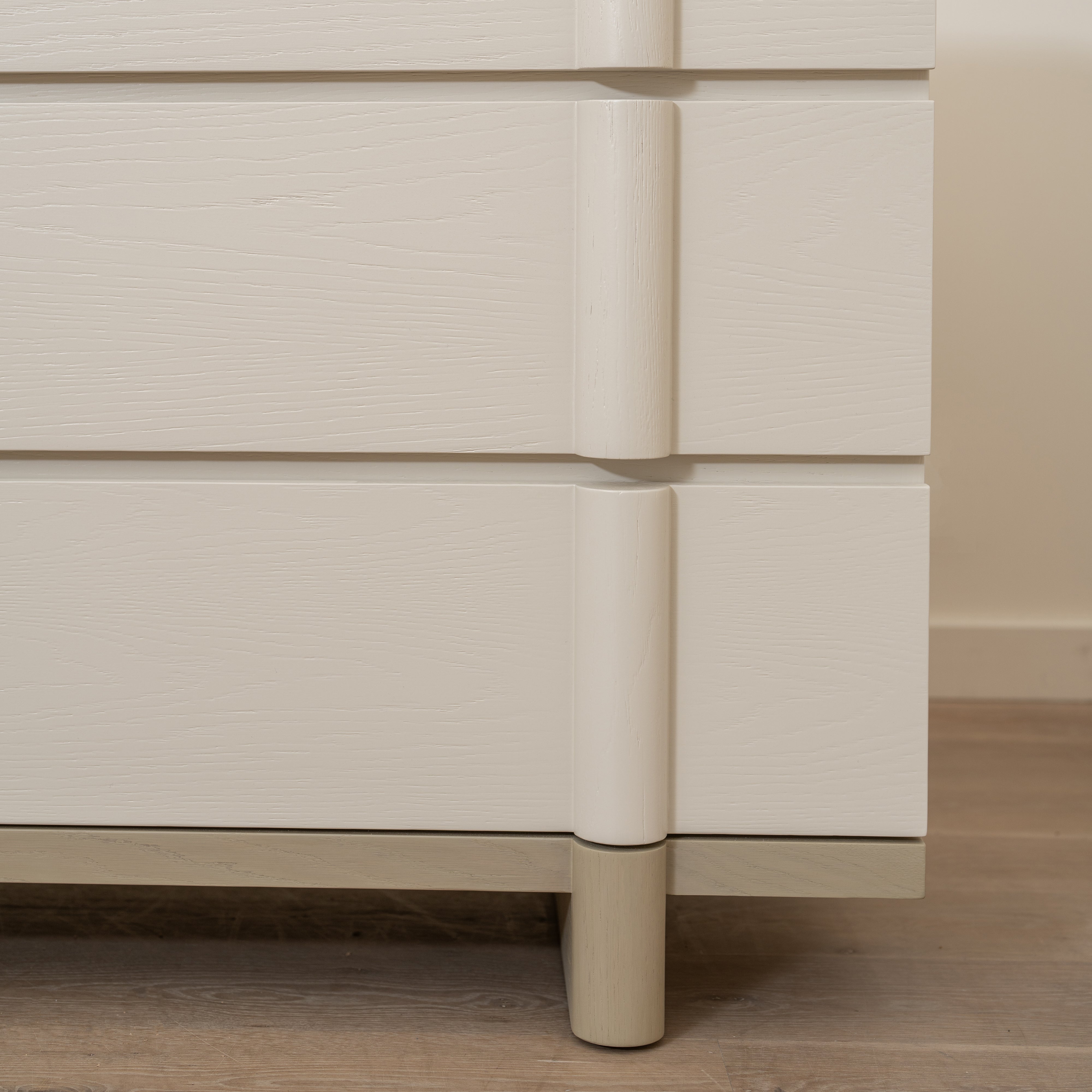 As Shown: Variant 3: (Body) Ash wire brushed in EdgeComb, (Base) Oak stained in Sand,Small