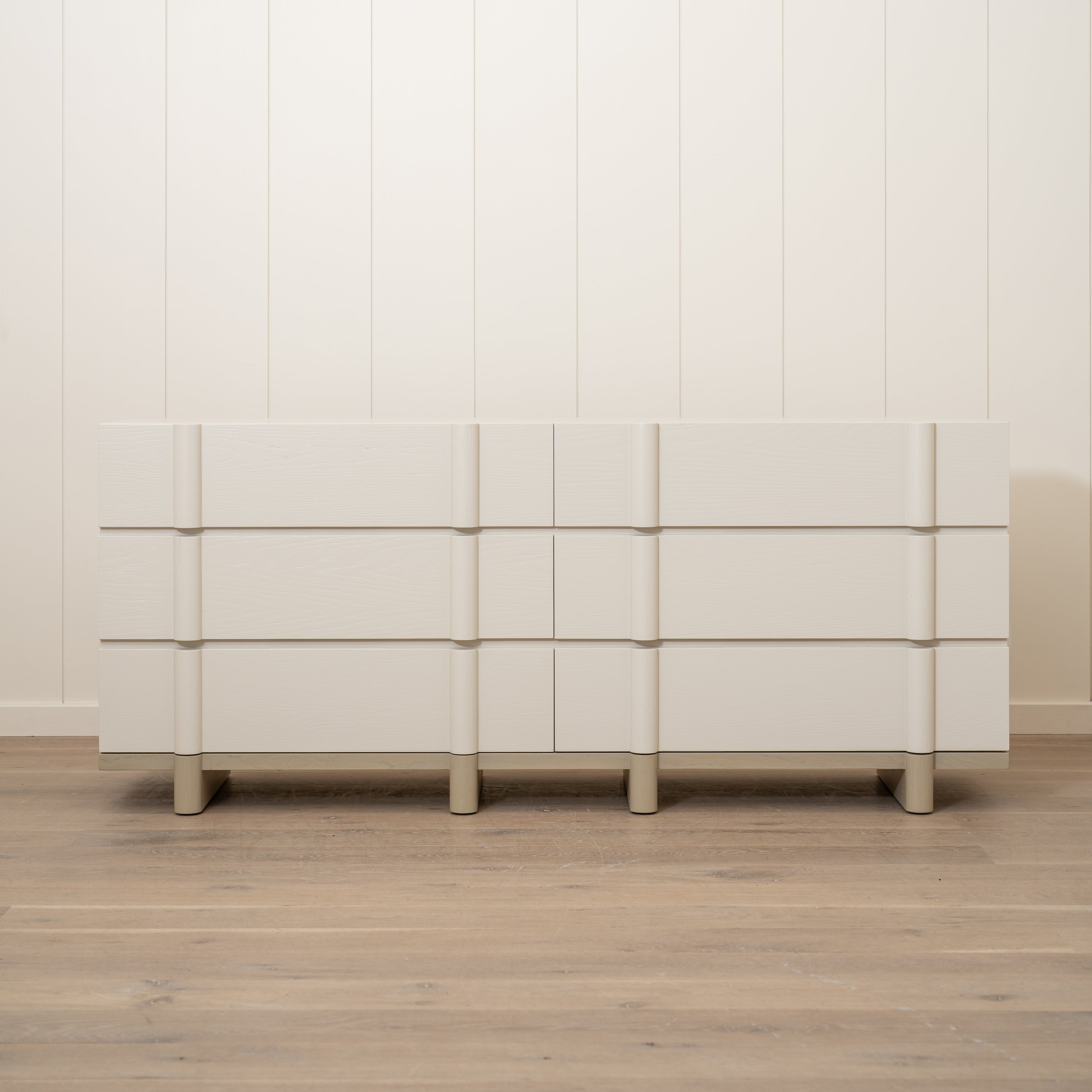 As Shown: Variant 3: (Body) Ash wire brushed in EdgeComb, (Base) Oak stained in Sand,Small