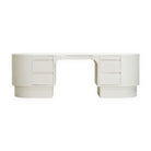 S - 90"L x 30"D x 30"H, Custom Limestone Finish Painted White, Integrated Finger Pull and Grommet