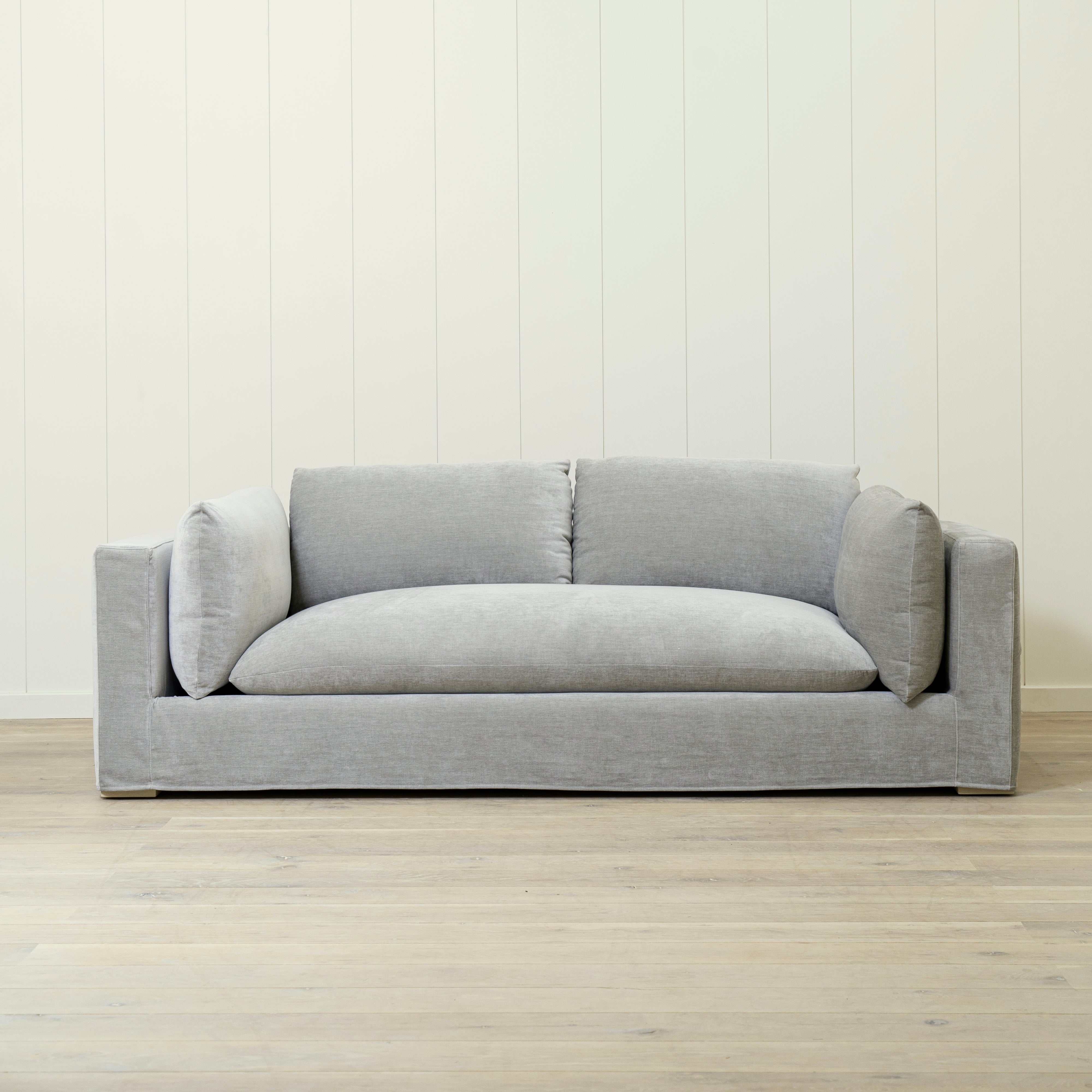 As Shown: Slipcovered Canyon Pewter, Nordic White