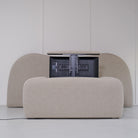 As Shown: Berber Taupe, Integrated TV Mechanism in Footboard