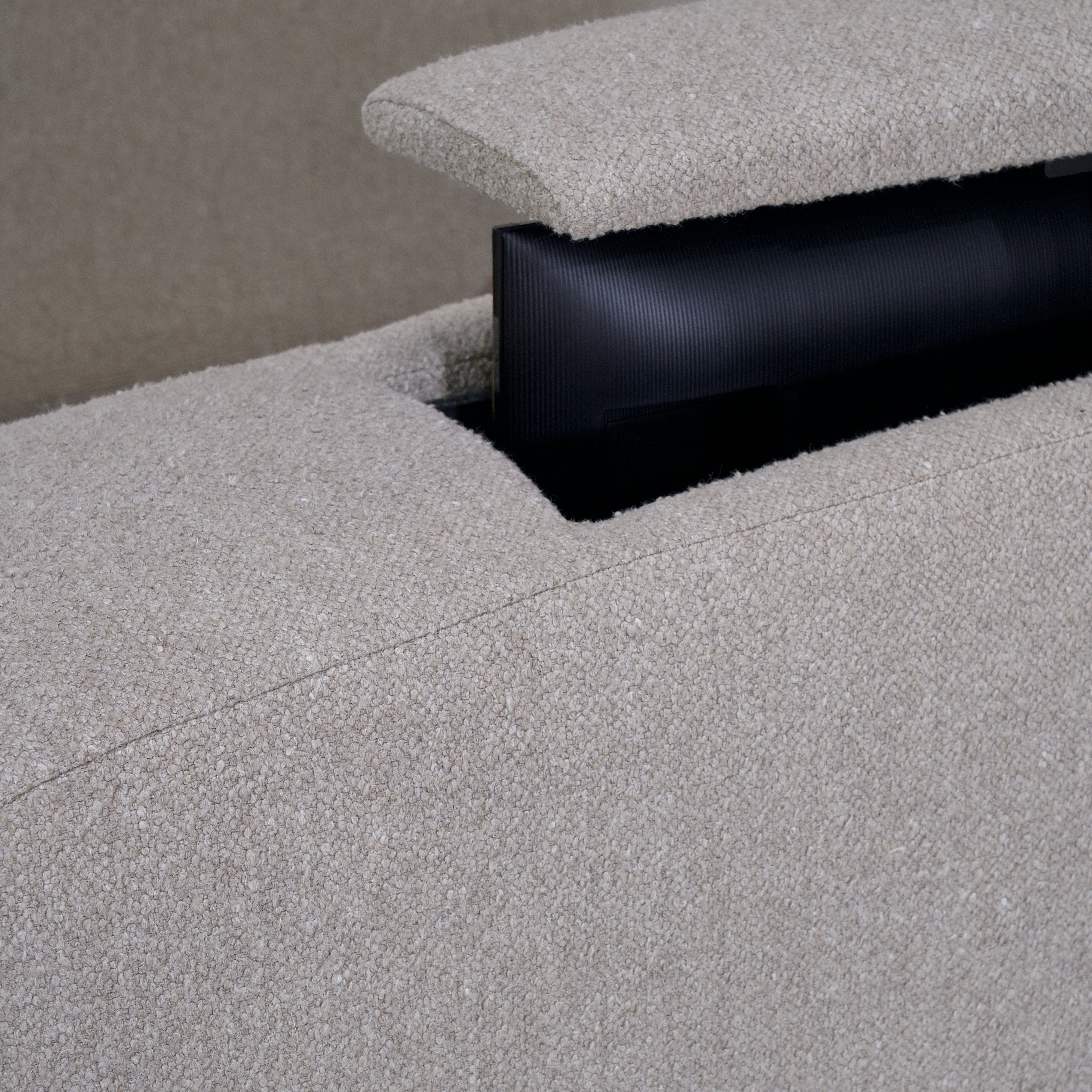 As Shown: Berber Taupe, Integrated TV Mechanism in Footboard