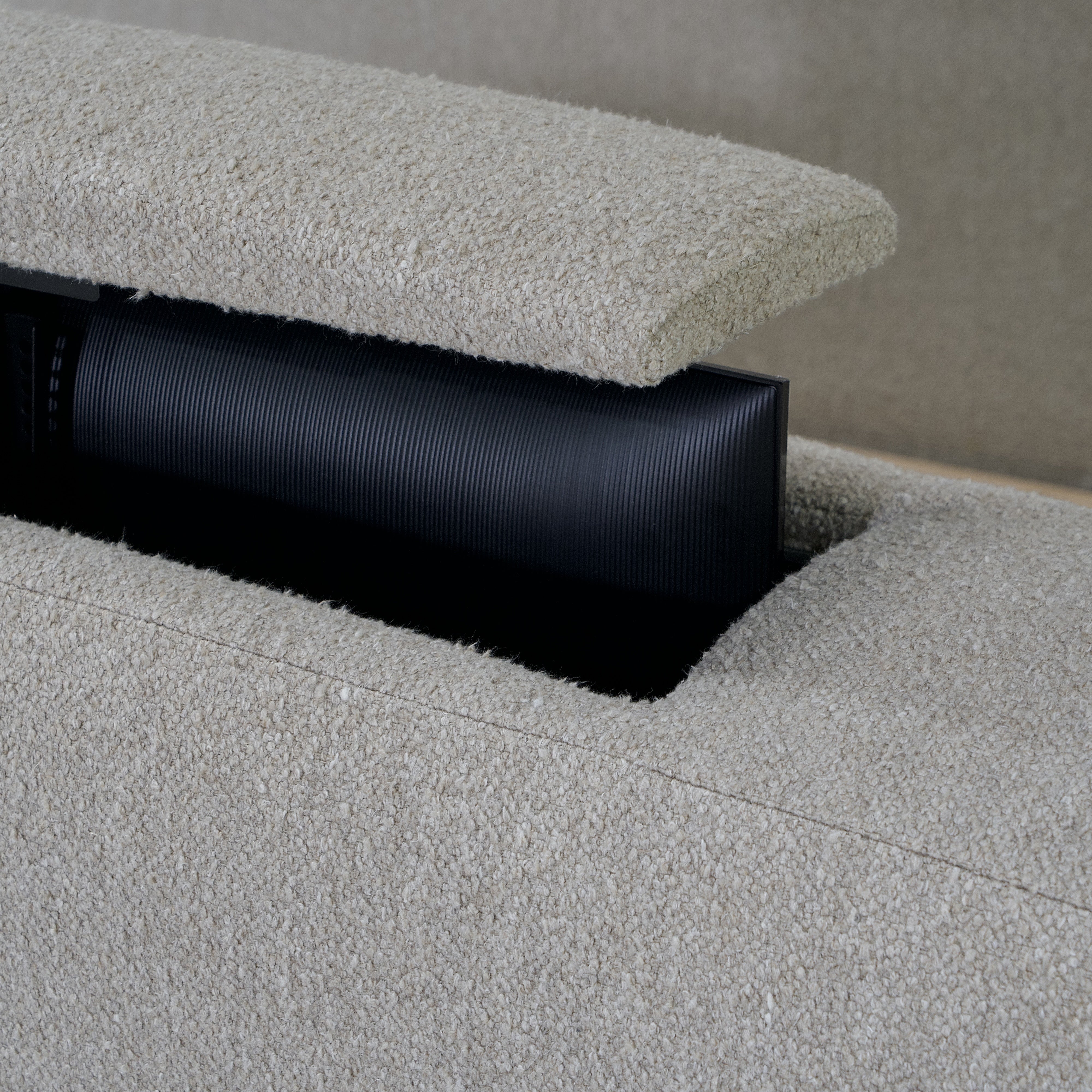 As Shown: Berber Taupe, Integrated TV Mechanism in Footboard
