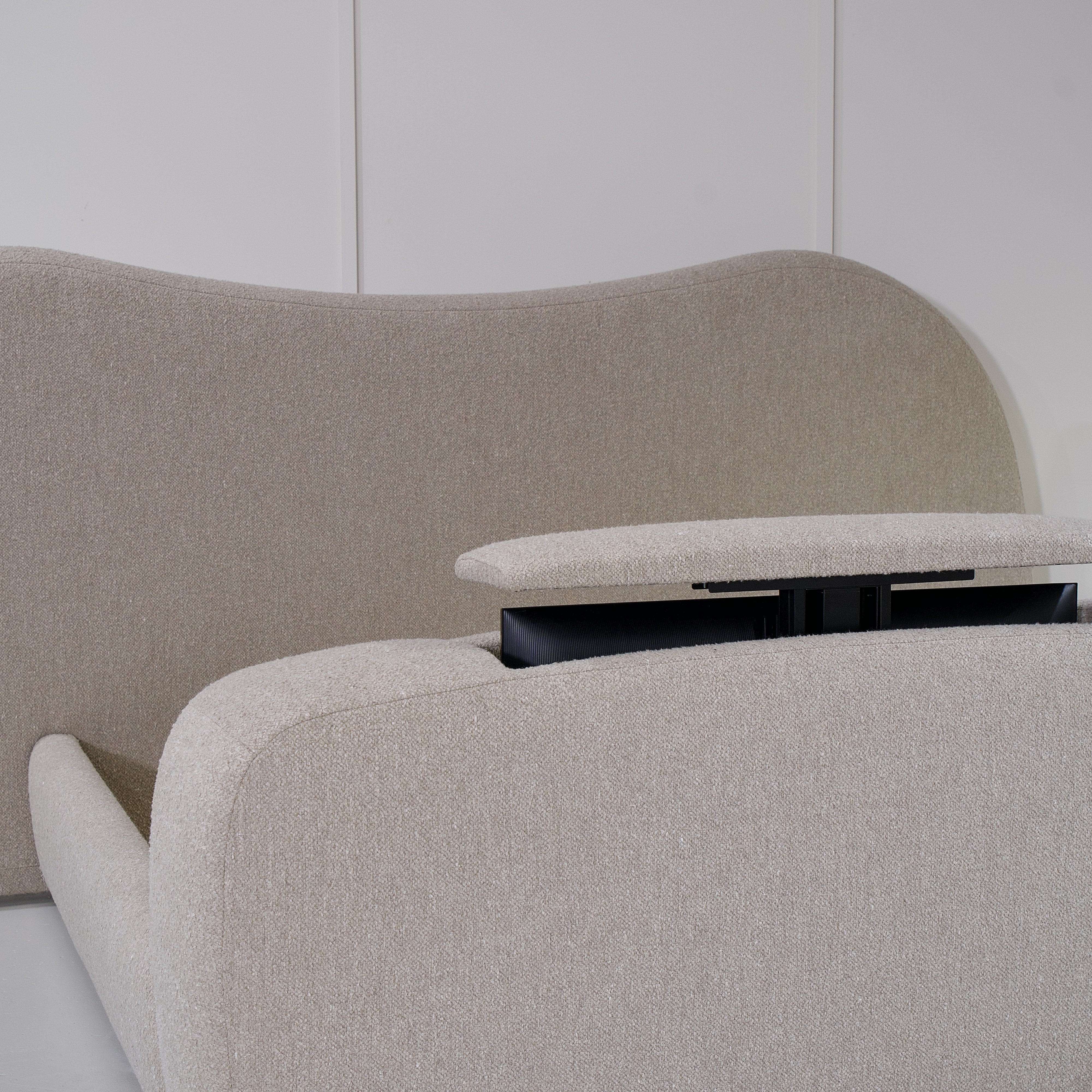 As Shown: Berber Taupe, Integrated TV Mechanism in Footboard
