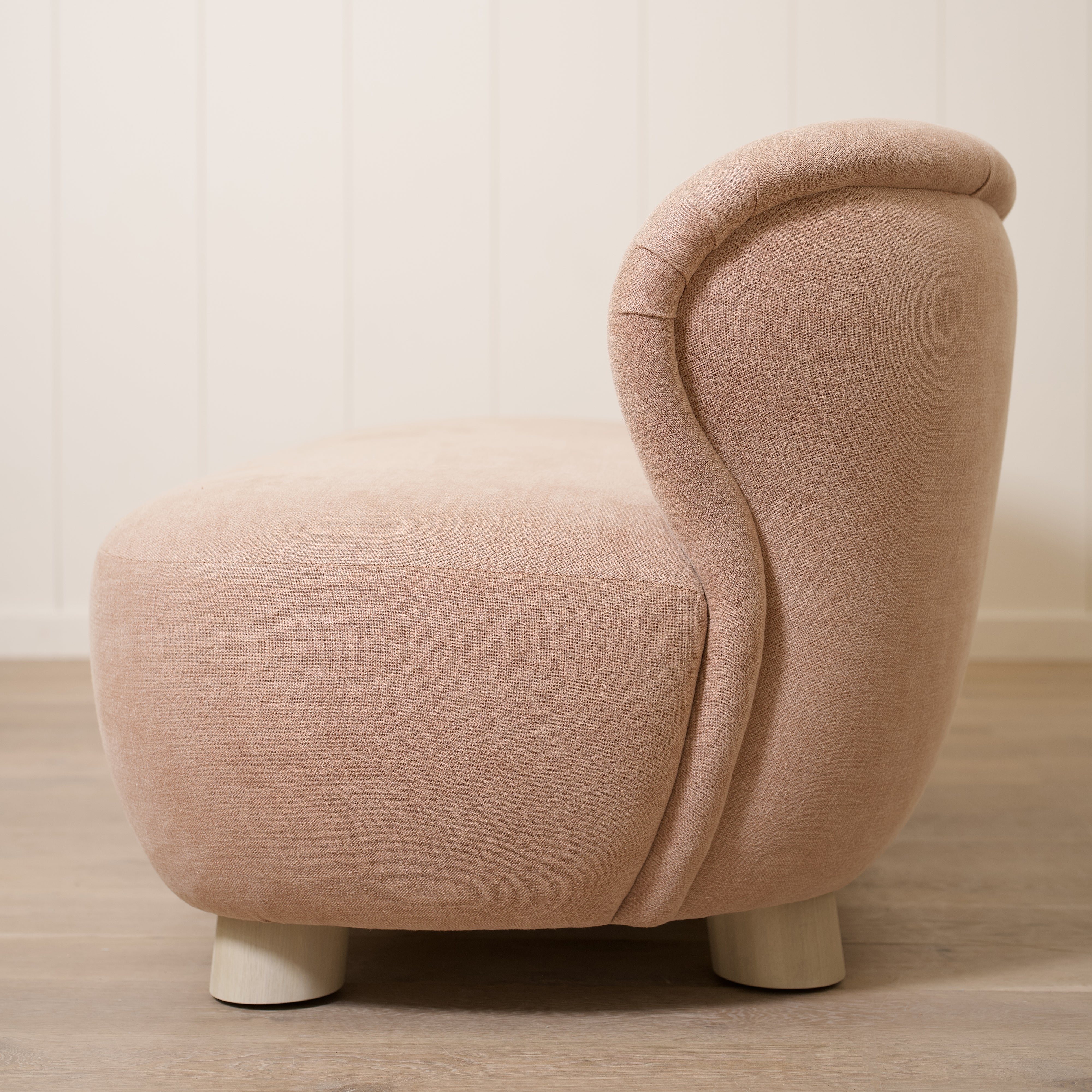 As Shown: 72"L x 35"D x 33"H | Style: Upholstered | Fabric: Granby Clay | Finish: Shell