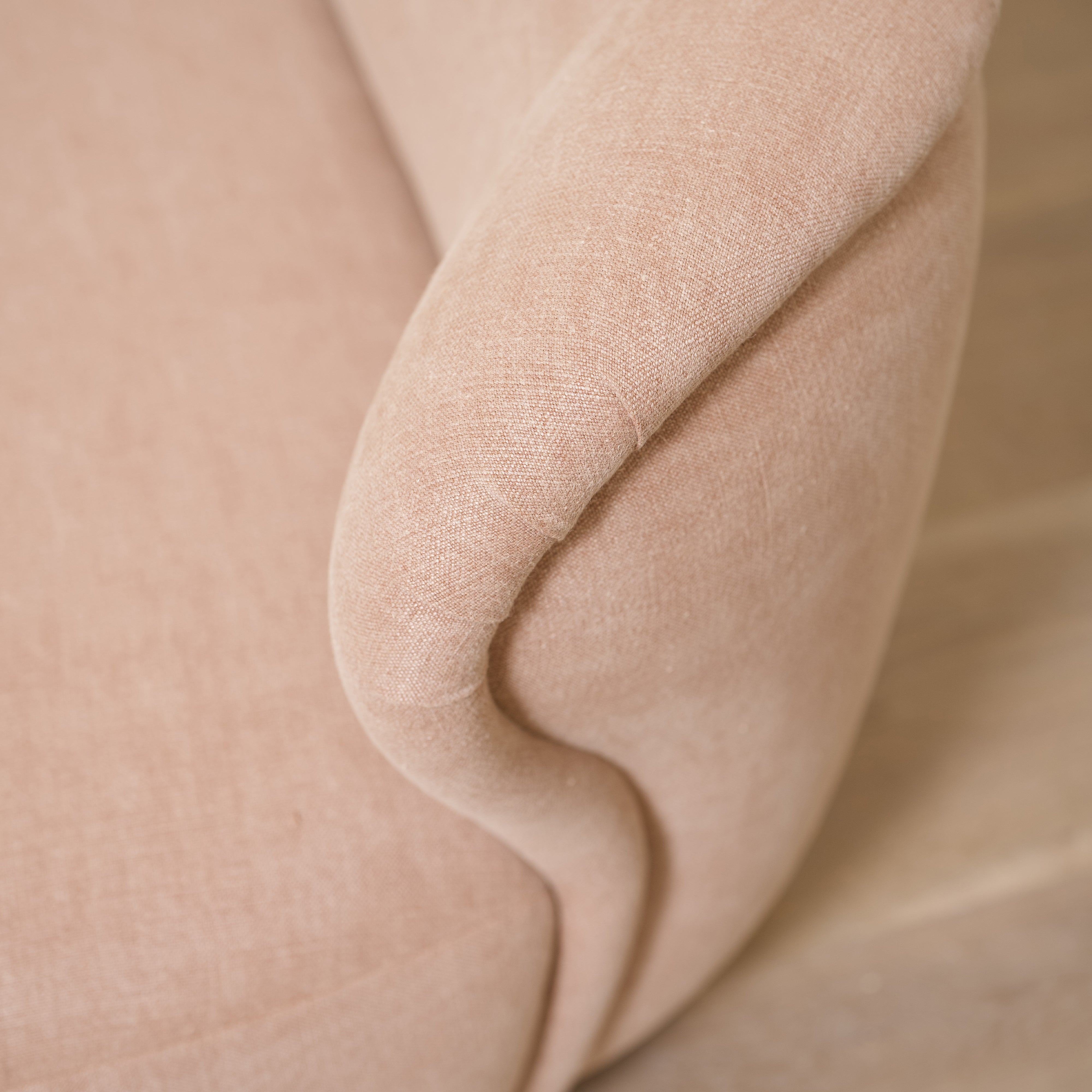 As Shown: 72"L x 35"D x 33"H | Style: Upholstered | Fabric: Granby Clay | Finish: Shell