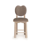 As Shown: in Sky Taupe back and Mila Driftwood seat. Oak finished in Mint White Natural.