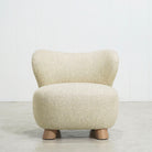 As Shown: Berber Natural, legs finished in Mint White Natural.