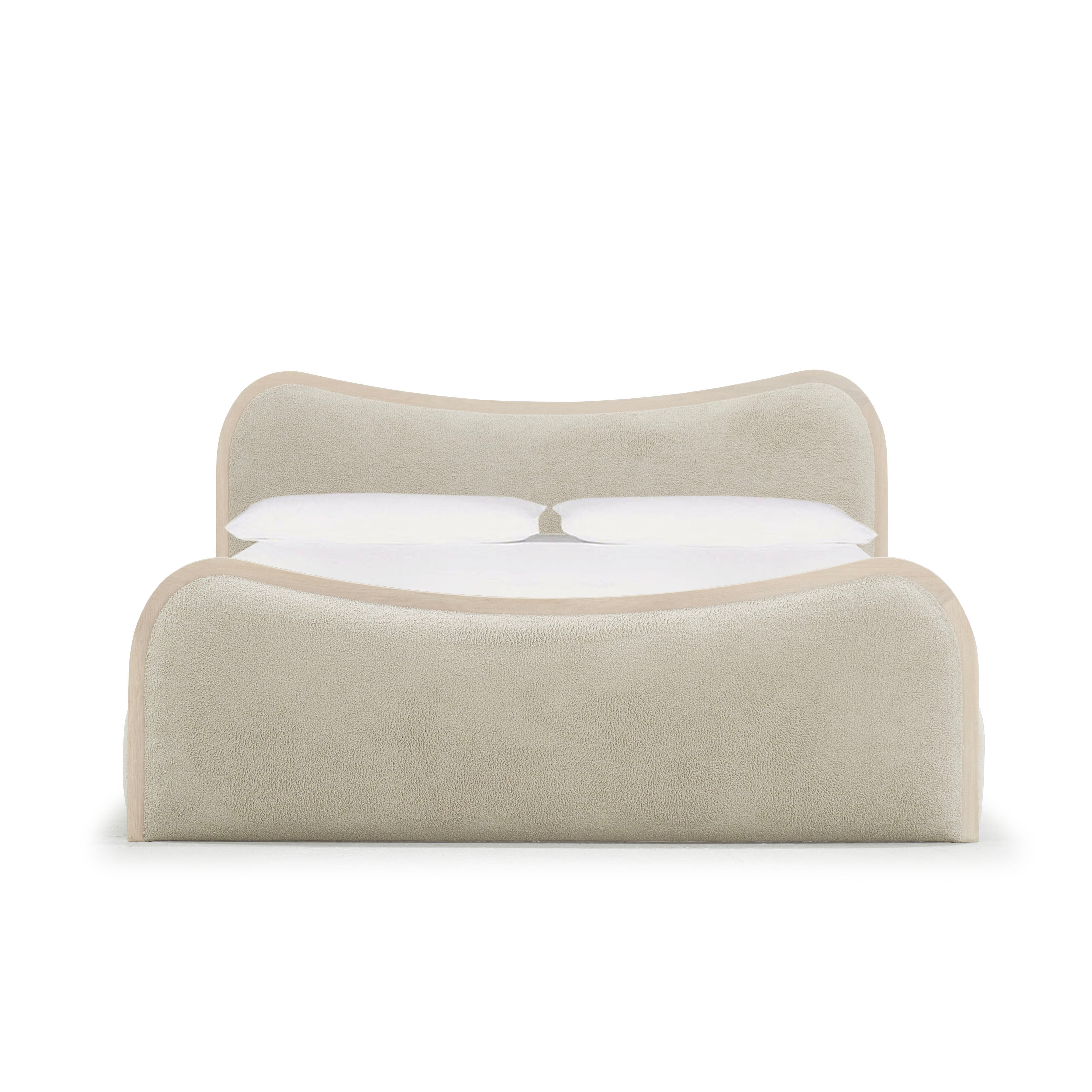As Shown: in Peak Taupe, oak finished in Mint White Super White.