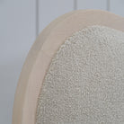 As Shown: in Peak Taupe, oak finished in Mint White Super White.