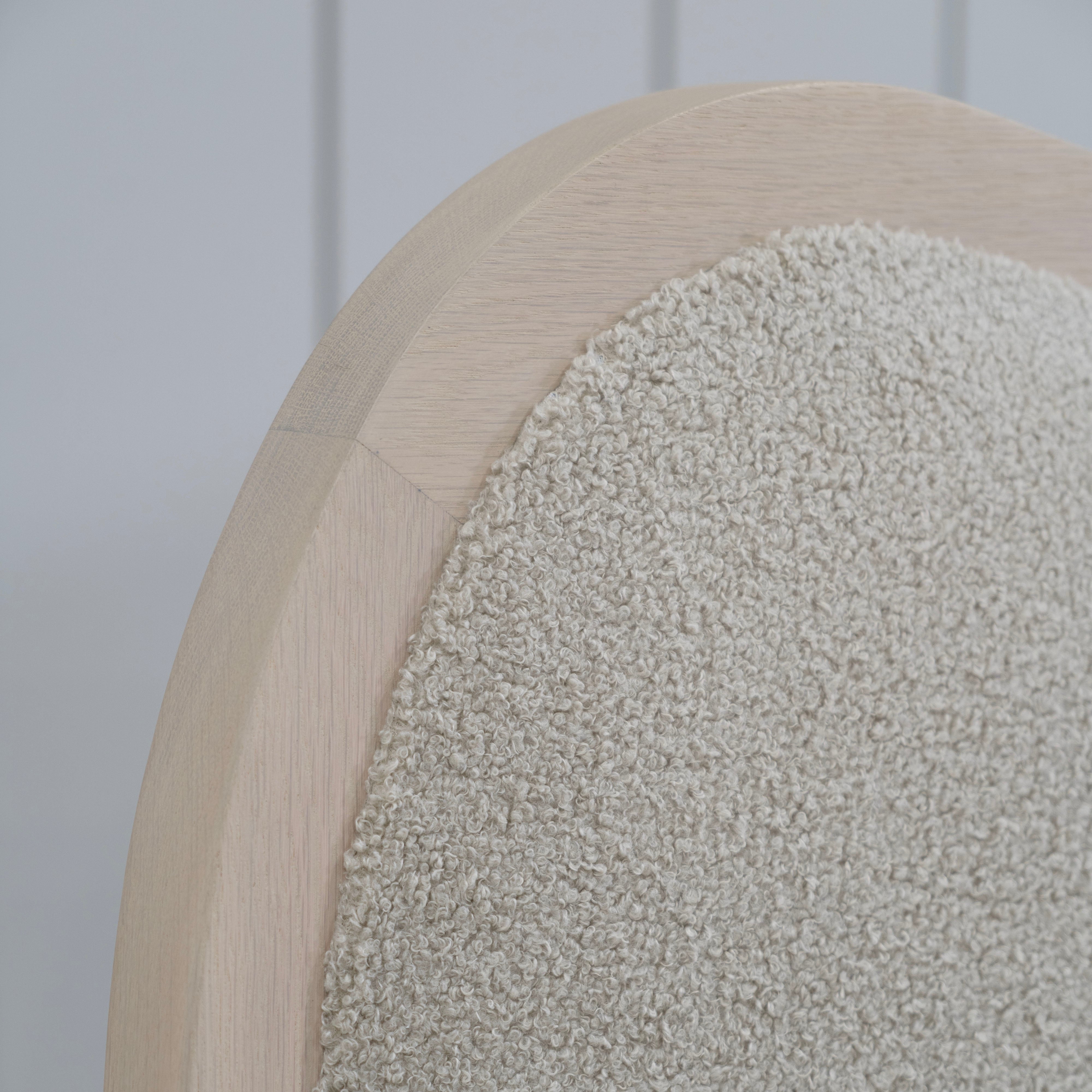 As Shown: in Peak Taupe, oak finished in Mint White Super White.