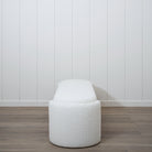 As Shown: Upholstered | Fabric: Berber White | Finish: N/A