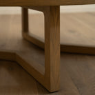 As Shown: 48"Dia x 17"H | Material: Solid  & engineered Oak | Finish: Hazel