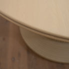As Shown: 58"Dia x 30"H | Material: Solid Oak | Edge: Double Bullnosed | Base: Reeded  | Finish: Sand