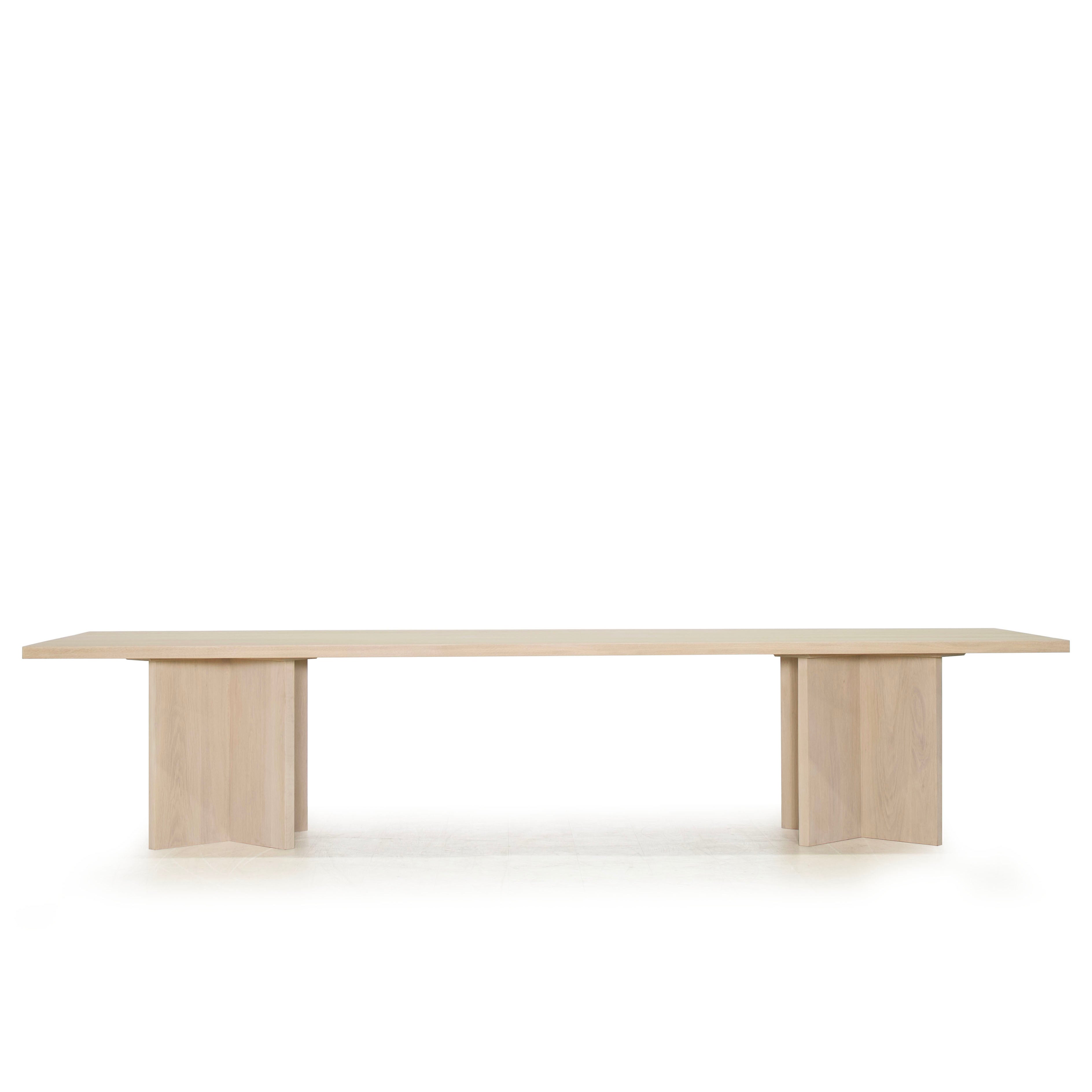 As Shown: in custom size, Mint White Natural finish.