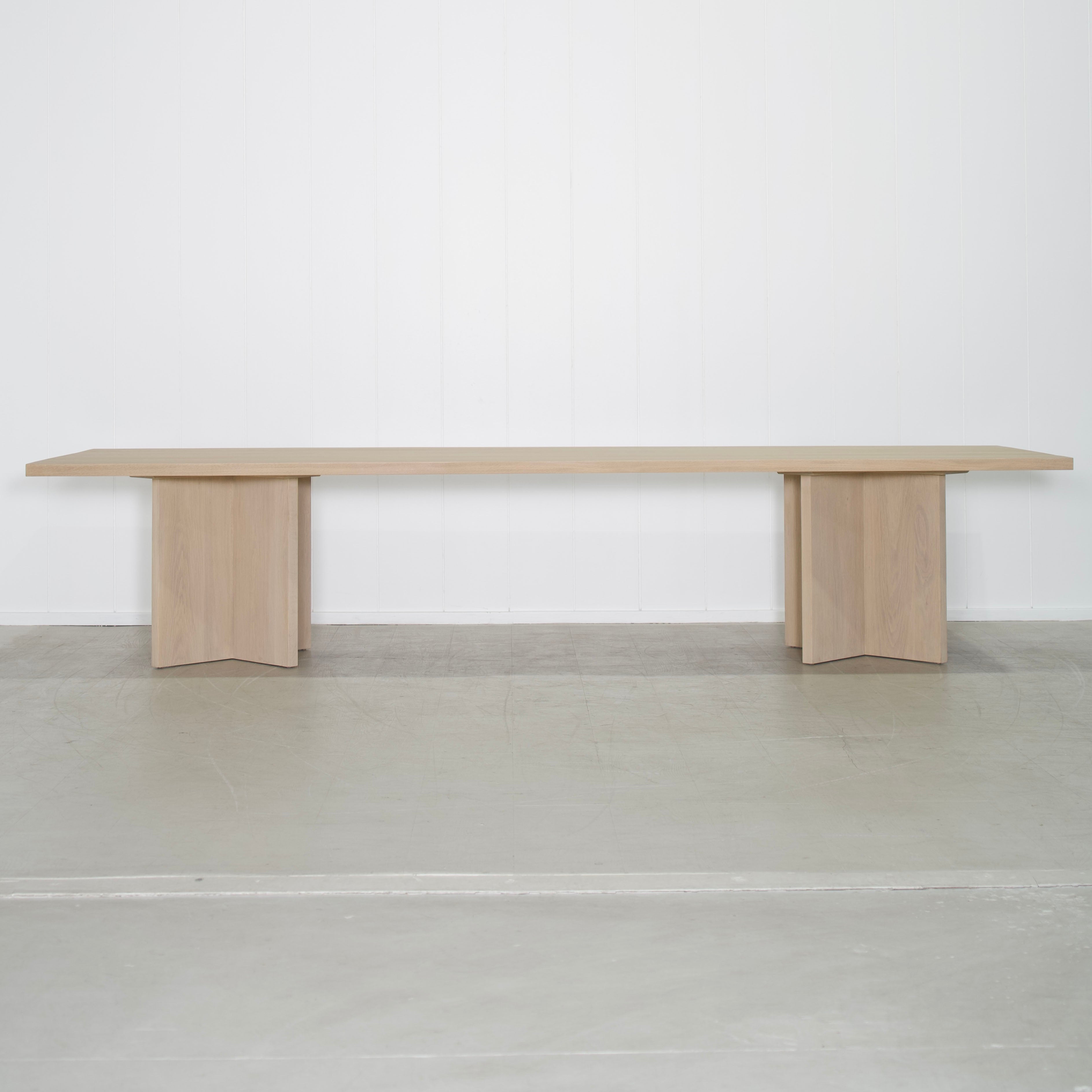 As Shown: in custom size, Mint White Natural finish.